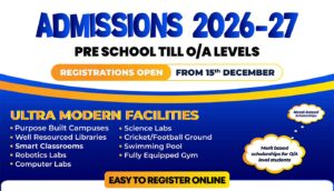 Pre School to OLevel Admission 2026-27